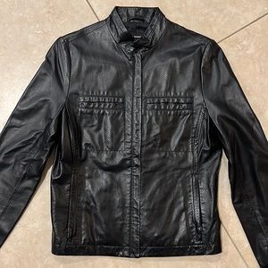 CLUB MONACO Leather Moto Jacket Sz S/P